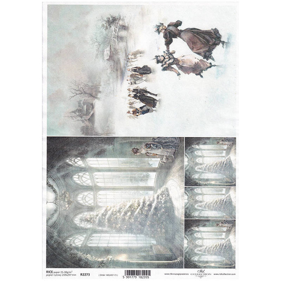 ITD Reispapier Decoupage Bastelpapier Serviettentechnik-R2273 Weihnachten, Kinder, Eislaufbahn