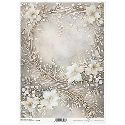 ITD Reispapier Decoupage Bastelpapier Serviettentechnik-R2328 Blumengirlanden