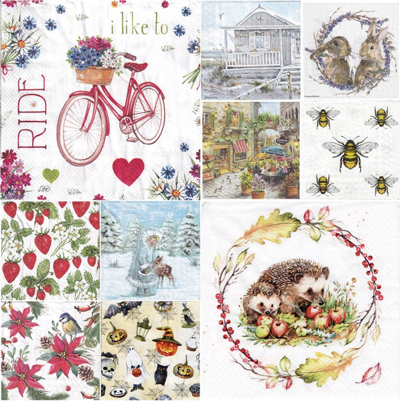 VINTAGE SERVIETTEN 1 Stück Motivservietten Decoupage Napkin 33x33cm, Engel 101