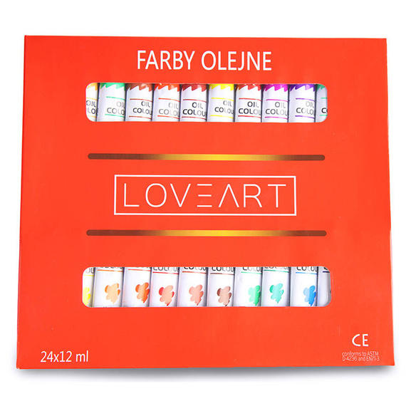 LOVEART Ölfarben Set 24 tuben x 12 ml Oil Paint Set Farben Öl Künstler Farben