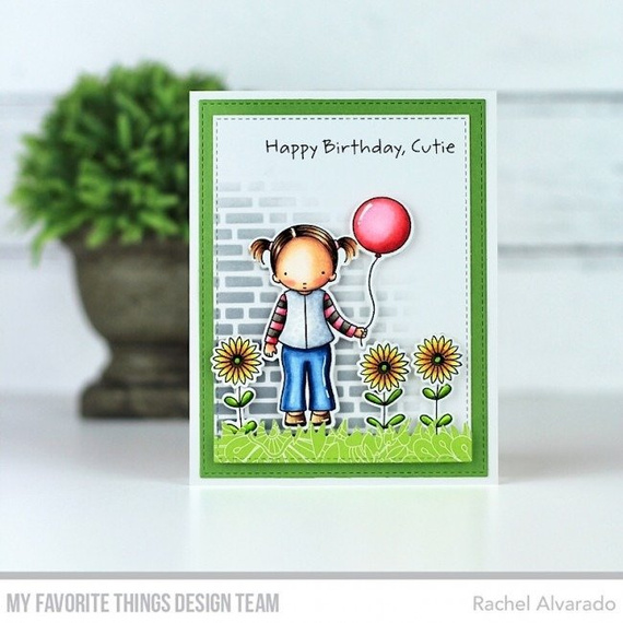 Stanzform Präge Stanzschablone Cutting Die - Die-namics - Birthday Cutie Mädchen mit Luftballon