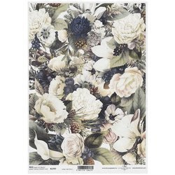 ITD Reispapier Decoupage Bastelpapier Softpapier, R1797 Blumen