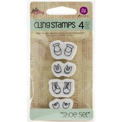PRIMA Gummistempel Stempel Motivstempel - Baby Shoe Set Schuhe Set