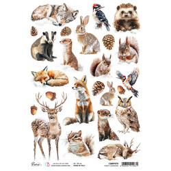 Reispapier für Decoupage A4 - Ciao Bella - Forest Tales Forest Companions