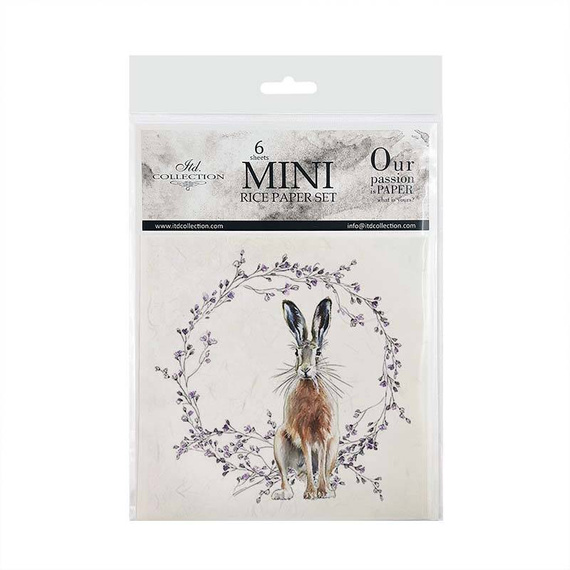 ITD - Reispapier-Set - RSM051 - Hasen mit Blumenkränzen