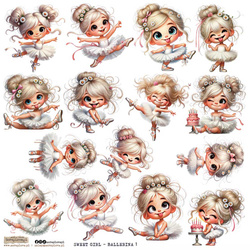 AUFKLEBER ScrapLove Dekor Stickers - Sweet Girl Ballerina 1