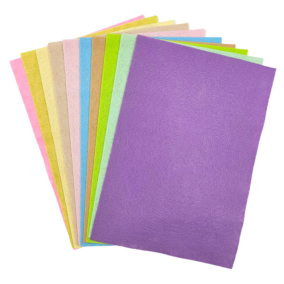 Dekorativer Filz A4 - Satz mit 10 Pastellfarben