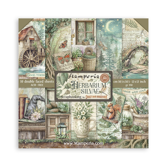 Scrapbooking Papier Set 30x30 - Herbarium Silvae - Stamperia
