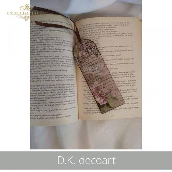 ITD Reispapier Decoupage Bastelpapier, Schreiben, Blumen R0707