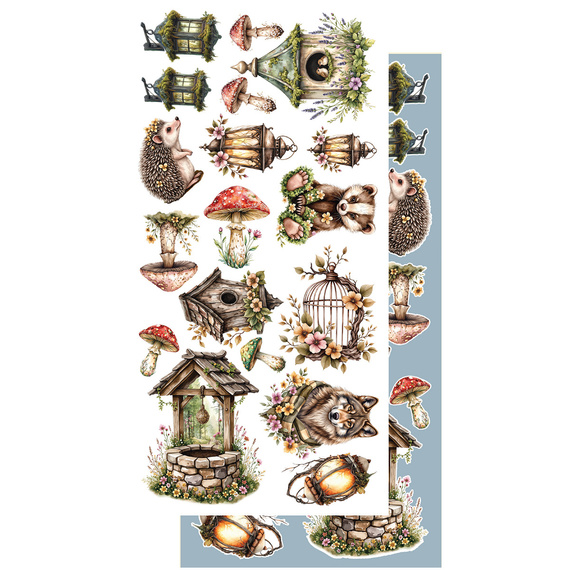 ALCHEMY OF ART Set 15x30cm Scrapbooking Papier, Friends of the Forest, Wald, Kinder