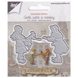 JOY!Crafts Stanzform Präge Stanzschablone Cutting Die - 6002/1377 Mädchen mit Affe