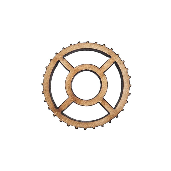 Holzverzierung Zahnrad Nr. 7 - Set mit 10 Stück - Decor