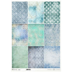 ITD Reispapier Decoupage Bastelpapier, A3 867L Hintergründe, Tapeten, Zickzack, Punkte, Damast