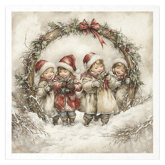 Reispapier-Set - Weihnachtsmann, Kinder, Weihnachten - RSM187 - Itd Collection