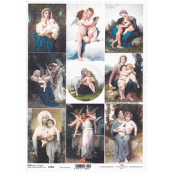 ITD Reispapier Decoupage Bastelpapier Serviettentechnik-R1894 Porträts, Engel