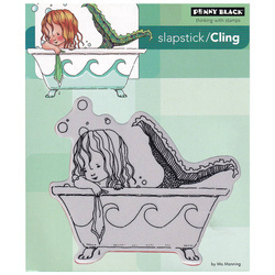 PENNY BLACK Gummistempel Motivstempel Mermaid bath Meerjungfrau in der Badewanne