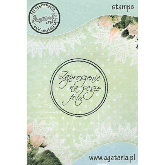 AGATERIA - Transparent Stempel Motivstempel Clear Stamp Zaproszenie na sesje foto.- Untertitel PL  Kreisaufschrift