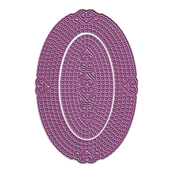 CHEERY LYNN Stanzform Präge Stanzschablone Cutting Die - Lords &amp; Commons Oval Doily DL308 Oval-Servietten
