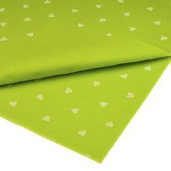 Bastelfilz mit Herzen 30x40cm Dekofilz Filzplatten Filzstoff 1mm, grün lindgrün