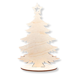 Holzweihnachtsbaum mit stehendem Stern mit Ständer