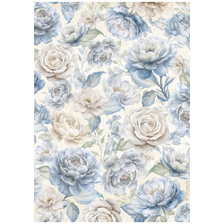 Reispapier Decoupage Bastelpapier A4 - Stamperia - Timeless Big Roses