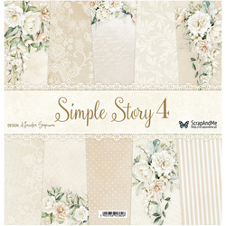SCRAPANDME Scrapbooking Papier Set 30x30 cm - Simple Story 4