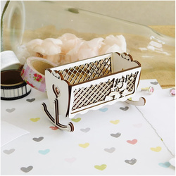 KREATYWNA PRACOWNIA Dekorpappe Die Cut Chipboard Dekoration,  3D-Wiege