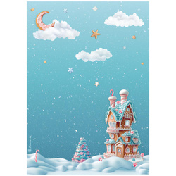 Reispapier für Decoupage A4 - Candy Christmas - Marzipanhaus - Stamperia