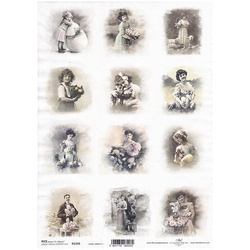 ITD Reispapier Decoupage Bastelpapier Softpapier Serviettentechnik, Retro, Porträts R2199 