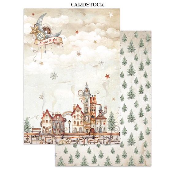 Set aus Junk Journal-Papieren, Aufklebern und Elementen - Gear Up For Christmas - Stamperia 