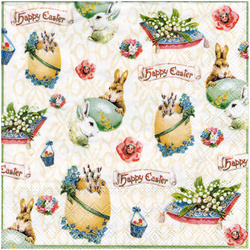 SERVIETTEN 1 Stück Motivservietten Decoupage Napkin 33x33cm, Easter banner