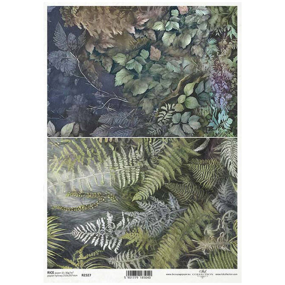 ITD Reispapier Decoupage Bastelpapier Serviettentechnik-R2327 Pflanzenmotive, Blätter, Pflanzen