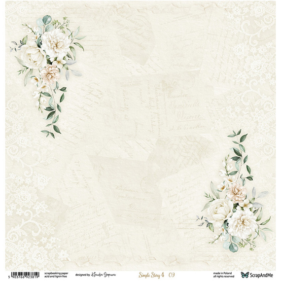 Scrapbooking Papier - ScrapAndMe - Simple Story 4 09/10 - doppelseitig 30x30 cm