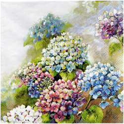 SERVIETTEN 1 Stück Motivservietten Decoupage Napkin 33x33cm, Hydrangea