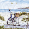 SERVIETTEN 1 Stück Motivservietten Decoupage Napkin 33x33cm, Bike at the beach