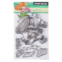 PENNY BLACK  Motivstempel Clear Stamp - Bowl of...  Mädchen mit einer Schale