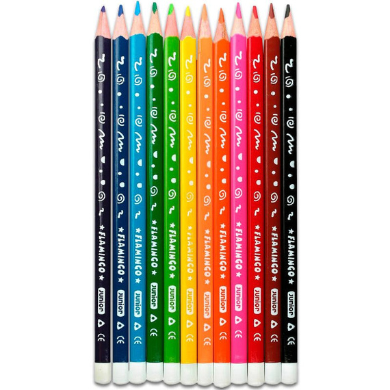 Junior Flamingo Bleistifte 12 Farben dreieckig