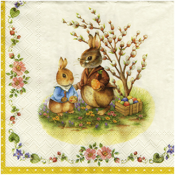 SERVIETTEN 1 Stück Motivservietten Decoupage Napkin 33x33cm, Spring Fantasy Easter