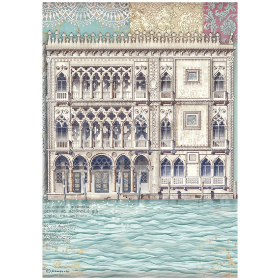 Reispapier Decoupage Bastelpapier A4 - Stamperia - Venice Palace Museum