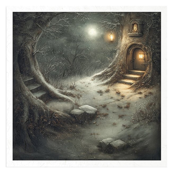 Reispapier-Set - Häuschen, Hütten, Höhlen, Fantasie, Fee, Winter - RSM209 - Itd Collection