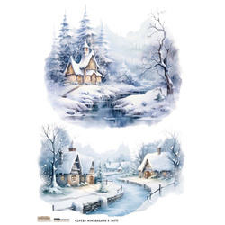 Reispapier Decoupage Bastelpapier A4 - Scraplove - Winter Wonderland 2 - Winterwunderland 2