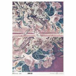 ITD Reispapier Decoupage Bastelpapier A3 Stoff, Blumen R952L