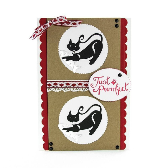 TONIC - Stanzform Präge Stanzschablone Cutting Die + Stempel - Just Purrrfect / Katze