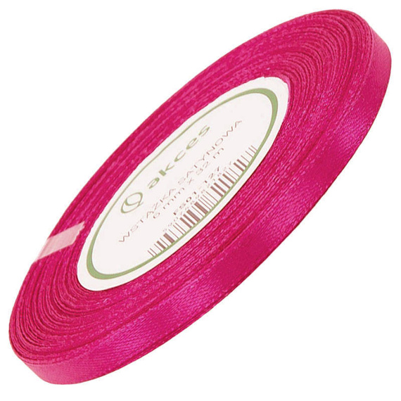 Satinband 6 mm - Fuchsie - 32 lfm