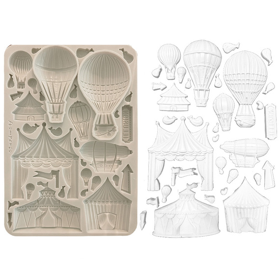 Silikonform Mold Gießen Mould - Alice in Christmas - Zirkus - Stamperia