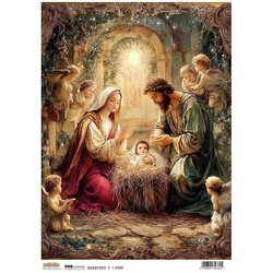 Reispapier Decoupage Bastelpapier A4 - Scraplove - Winter Pastel City 1 - Winterliche Pastellstadt 1