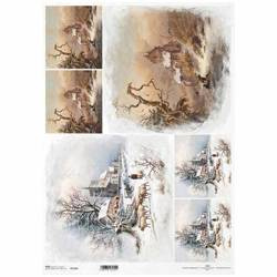 Reispapier für Decoupage A3 ITD-1109L vintage Ansichten