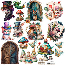 AUFKLEBER Dekor Stickers - ScrapLove - Alice 1