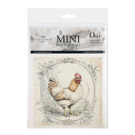 Reispapier-Set-Bastelpapier - ITD - RSM158 Hähne Hühner