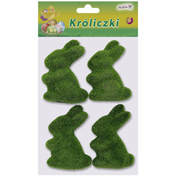 FLOCK HASEN OSTERHASEN Kaninchen flocked rabbit hase Ostern 8 cm - 4 Stück